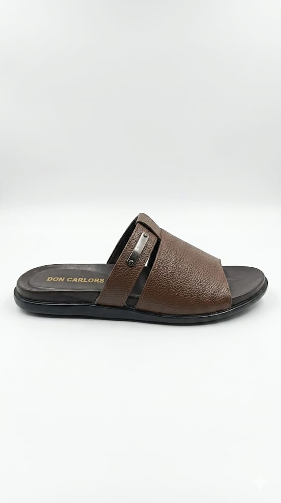 DC-2521 Men's Leather Medicated Classy Comfort Slippers